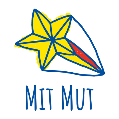 Eine Sternschnuppe symbolisiert den Wert "Mit Mut"