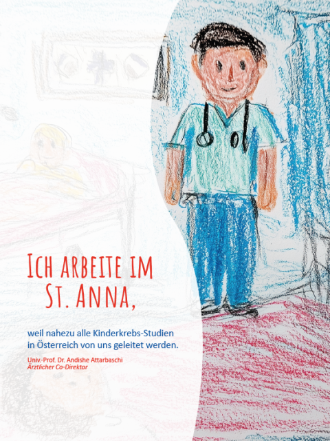 Eine KI-generierte Kinderzeichnung zeigt einen Arzt im Patientenzimmer.