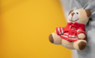 Stoffteddybär mit Rettungsjacke.